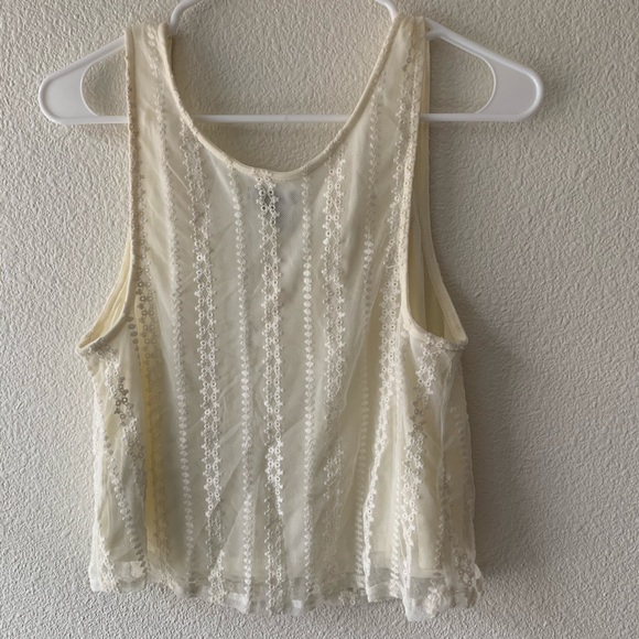 White Lace Tank Top. Forever 21 Size M - Picture 2 of 4